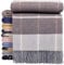 STTS International Kaschmir Decke Wolldecke Wohndecke Merinowolle - Kaschmir - Mix 140 x 200 cm sehr weiches Plaid Kuscheldecke Faro (Braun (Karo))