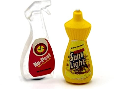 Melody Jane Dolls House Washing Up Liquid & Spray Modern Kitchen Cleaning Accessory 1:12