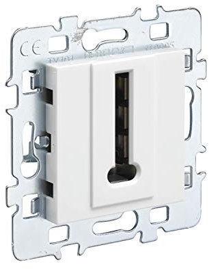 DEBFLEX 742938 mécanisme télephone + Cache Blanc + Support métal Telefonsteckdose Wandstecker Casual Vorsprung Steckdose Telefonmechanismus Weiß Abdeckung Metall Ständer, 76 cm