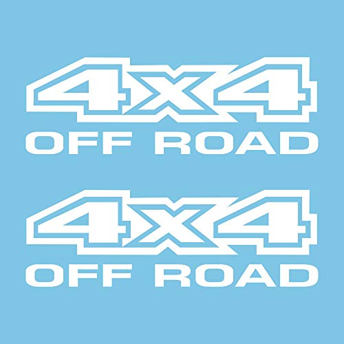 Autodomy 4x4 Off Road Allrad Aufkleber Paket 2 Stück für Auto | Autoaufkleber Offroad Resistent gegen Wasser und Sonnenstrahlen (Weiß)