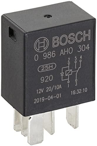 Bosch 0986AH0304 Micro-Relais 12V 20A, 5 terminaux, IP5K4 résistance aux températures allant de -40° C à 85° C