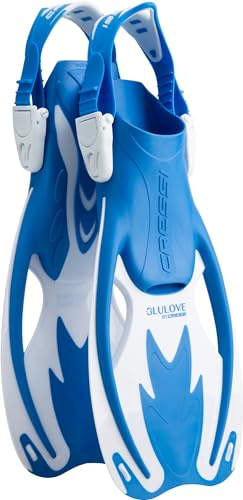 Cressi Kinder Rocks Flossen Snorkeling, Blau/Weiß, L/XL