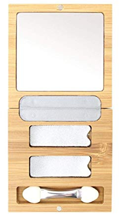 Zao Bamboo Box Duo (empty) Bamboo Beauty Box Duo Empty Box for Rectangular Eyeshadow Refill System