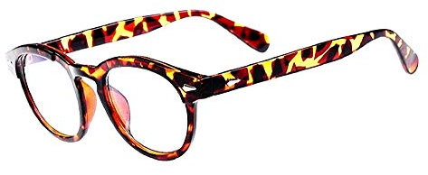 LoveLegis Johnny Depp Brille für Männer - Frauen - Mode - klare Gläser - ohne Abschluss - Retro - Maskottchen - Leopard - Weihnachts- und Geburtstagsgeschenkidee