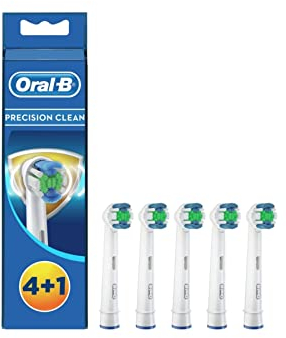 Braun Oral-B 4210201300908 Precision Clean Aufsteckbürsten mit Bakterienschutz, Verhindert Bakterielles Wachstum Auf den Borsten, 4+1 Stück, 27 g