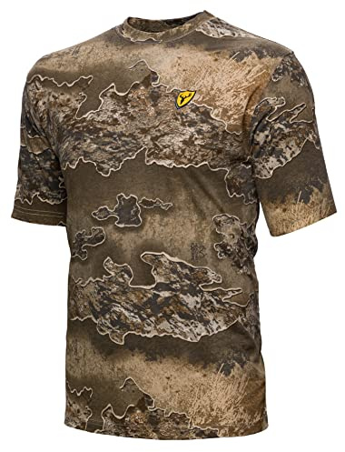 SCENTBLOCKER Fused Cotton Lightweight Short-Sleeve Camo Hunting Shirt for Men (RT Excape, X-Large)