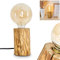 Tischleuchte Canedo, 1-flammige Tischlampe aus Holz in Natur/Schwarz, moderne Leuchte im skandinavischen Design mit An-/ & Ausschalter am Kabel, 1 x E27, ohne Leuchtmittel