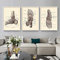 ZHJJD Kopf Skelett Füße Körper Anatomie Vintage Nordic Poster Und Kunstdrucke Wand Bilder Leinwand Bild Wandbild Für Klinik Medical Deko 40x60cmx3 Kein Rahmen, Schwarz & Weiß