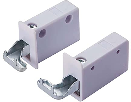 CENPEK 4 Stück Schrankbügel verstellbar Oberschrank Schrankhalter für Wandschiene zum Schrauben Kunststoff Weiß Belastbarkeit 75 kg Wandaufhänger für Hängeschrank