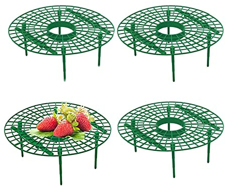 Ylinwtech 4 Pezzi Supporto per Fragole,Supporti per Piante di Fragola,Supporto per Fragole in Plastica,Rimovibile,30cm*30cm,per Balcone,Verdure,Piante Rampicanti e Piante a Colonna