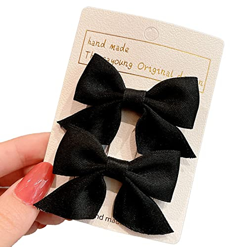 Lot de 2 Pinces à Cheveux Avec Nœud Pinces à Cheveux Antidérapantes Pinces à Cheveux Crocodile Accessoires pour Cheveux mode Filles Accessoires pour Cheveux Femmes Noël Mariage (Noir)