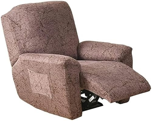 YHWW 4-Teilig Stretchhusse für Relaxsessel Sesselbezug für Relaxsessel Stretch Sessel-Überwürfe Husse für Relaxsessel 1 Sitzer Sesselschoner Fernsehsessel Bezug Sesselbezug (Color : #21)