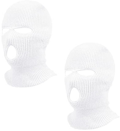 PFLYPF 2-teilige gestrickte Kopfbedeckung, 3-Loch Maske, Skihelm Maske, Multifunktionsmaske, geeignet für Männer und Frauen Wintersport und Outdoor Aktivitäten