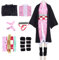 Metaparty Costume Cosplay Nezuko - Tueuse de Démons Kimono Veste pour Enfants avec Bambou - Anime Kimetsu No Yaiba Halloween Party Cosplay Costumes pour Femmes (L)