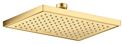 AXOR ShowerSolutions 35370251 Duschkopf, 25,4 cm, 1 Strahl, Regen in gebürsteter Gold-Optik