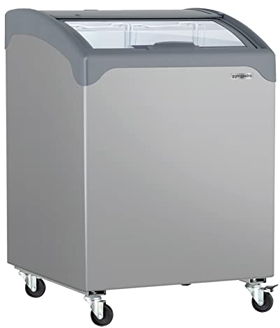 GGM Gastro Tiefkühltruhe - Glas-Schiebedeckel - 117 Liter - kompakte Gewerbetruhe - Eiscreme- und Tiefkühltruhe - Aluminium-Innenraum - Grau - TTG117GS