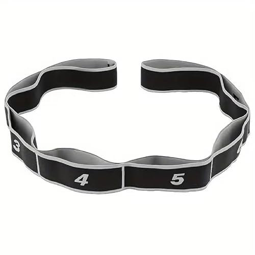 GIMIRO Fitness-Gummiband Segmentiertes Widerstandsband für Yoga Pilates Tanz Stretchband Rehabilitations Spannband (Gray - 8 loops)