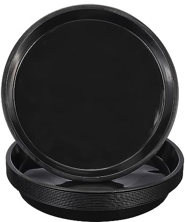 PATIKIL 12 Paquet Plastique Plante Soucoupe, 18 Pouce Plastique Plante pour Pots Fleur Rond Plante Plat Plateaux Eau Pot Drainage pour Intérieur Extérieur Jardin, Noir (3XL)