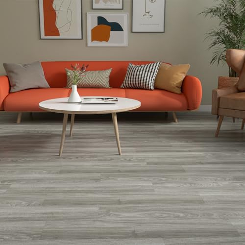 FLOREXP Vinyl Flooring - Lino Flooring,Peel & Stick Floor Tiles Self Adhesive Floor Tiles,2mm 36pcs Waterproof,for Kitchen Living Room Floor Plank(5.02m²,Western Oak)