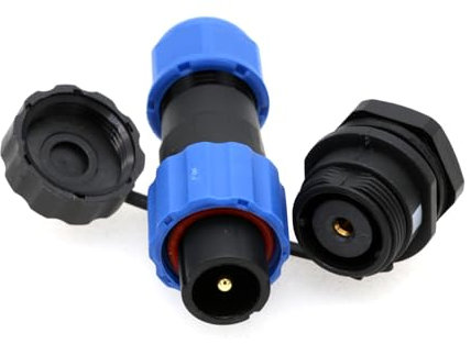 ZBLZGP SD13 - Conector impermeable de 1 pines, conector de cable eléctrico industrial IP68, enchufe de alimentación de 25 A, 380 V, macho hembra φ13 mm, corte de panel