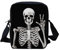 Howilath Kleine Kuriertasche mit lustigem Tierdruck, Outdoor-Reisetasche, Umhängetasche, Handytasche, Totenkopf-Skelett-Design