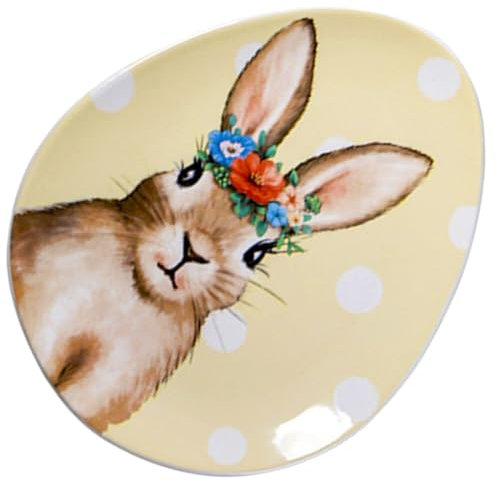 Ciieeo Assiettes À Salade En Céramique En Forme D'œuf De Lapin Assiette De Lapin En Porcelaine Apéritif Plateau De Service Noix Bonbons Plateau Pour Décoration De Table De Printemps