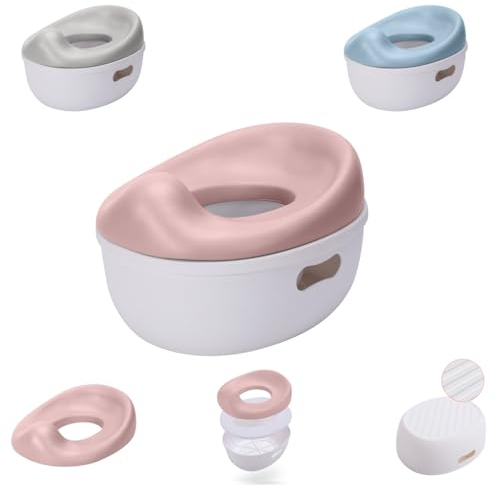 Kikkaboo Töpfchen 3 in 1 Trio, Toilettensitz, Tritthocker, rutschfeste Basis rosa