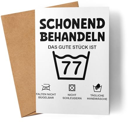 Lilavie-Design Schonend Behandeln Das Gute Stück ist 77 Karte 77. Geburtstag Lustige Geburtstagskarte Mann Frau