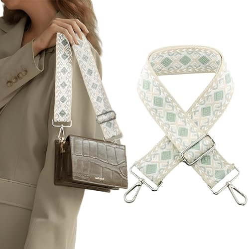 Ulanox Verstellbarer Schultergurt für Taschen, 5 cm breite Handtaschengurte mit Karabiner, 65 cm - 125 cm bunte gestreifte Taschengurte für Frauen, DIY-Zubehör