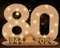 Giftota 2024 Originelle 80 Geburtstag Geschenk Frauen & Männer - Geldgeschenke Geburtstag 80 mit LED-Lichterketten - Dekorationen aus Holz - 80 Holz-Schild Gästebuch - Personalisierbares Geschenk
