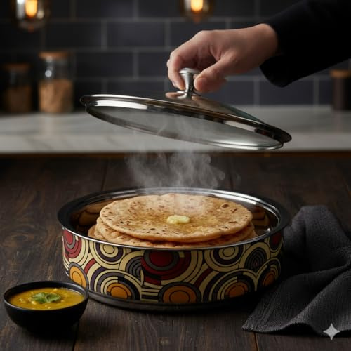 The Better Home Stainless Steel Insulated Casserole For Roti (1.5L)|Hot Boxes For Kitchen|Serving Bowl Set|Kitchen Gift Items|Roti/Chapati Storage Box|House Warming Gifts,1500 milliliter
