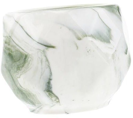ORFOFE Pot De Fleurs Céramique pour Plantes Succulentes Marbre Ondulé Décoration De Maison Bureau Vert
