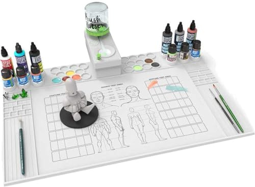 Green Stuff World Silicone Painting Mat with Bottle Holders 600 x 400mm