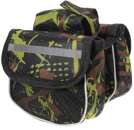 KOMBIUDA fahrrad handytasche Fahrradtasche mit Seiten Fahrradgepäcktasche Handytaschen Satteltasche mountainbike tasche Fahrradständer Fahrrad-Vorderrohrtasche Schlauchtasche vorne