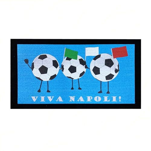 Sicignano | Zerbino Prisma Fantasia Napoli 40x70 Rettangolare, Tappeto Gomma con Stampa Digitale, Eco-Friendly, Antiscivolo, Facile da Pulire, Interni Esterni, Made in Italy (Viva Napoli)