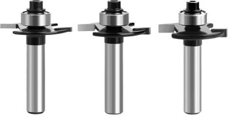 8mm Shank Biscuit Joint Slot Cutter Router Bit, Slot Cutter Router Bit T-Sloting Woodworking Grooving Milling Cutting Tool T Slot Router Bit With Bearing(3pcs)