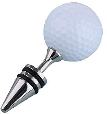 pistro Rose Gold Golf Ball Wine Bottle Stopper | Reusable Liquor Bottle Saver for Golfers | Durable Zinc Alloy Seal for Weddings, Parties & Celebrations