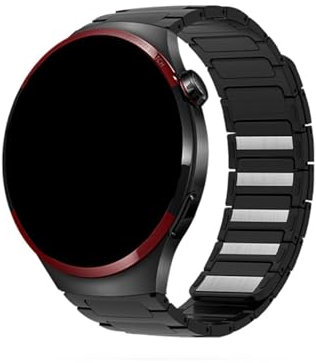 Boucle mag nétique Bracelet de montre en acier inoxydable de 22mm Compatible avec Huawei Watch GT4/GT5 Pro 46mm/Watch 4/4 Pro/Oneplus 2R/Amazfit Balance Watch Band(Black,For Huawei GT5 Pro 46mm)