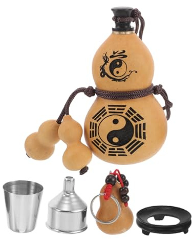 Feltechelectr Borraccia Portatile in Stile Zucca Cinese Con Tappo a Prova Di Perdite Bottiglia D'Acqua Per Campeggio E Viaggi 5.7 Pollici