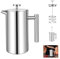 AutoBaBa Premium Edelstahl French Press gross für 5 Tassen 1000 ml Metall Kaffeepresse Induktion geeignet 1l thermo Isolierkanne Barista Kaffeezubereiter doppelwandig Hand Kaffeekanne 1000ml