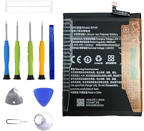 ERYNK BN46 Batterie de rechange avec kit d'outils pour Xiaomi Note 8/Note 8T/Redmi 7