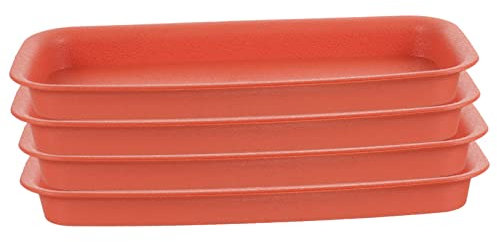 Kisangel Lot De 4 Soucoupes Rectangulaires Anti-fuites pour Plantes en Pot Et Pots De Fleurs pour Jardinage Dintérieur