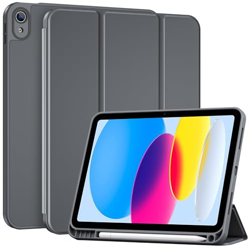 ProCase Funda para iPad 11ª Gen 11 2025 (A3354 A3355) y iPad 10ª Gen 2022 10,9 (A2696 A2757 A2777), Capa Protectora Ultra Delgada Smart Folio con Soporte y Auto-Sueño/Activación -Gris