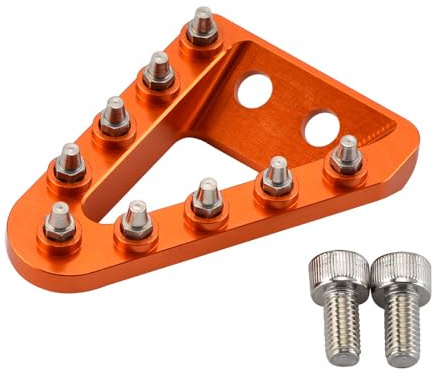 Genérico Punta De Pedal De Freno Reemplazable Para EXC 300 SXF 250 EXC EXCF TPi SX SXF XCW XC XCF 6D 125 250 300 350 450 500 2017-2023, Placa De Agarre De Palanca Trasera (Orange)