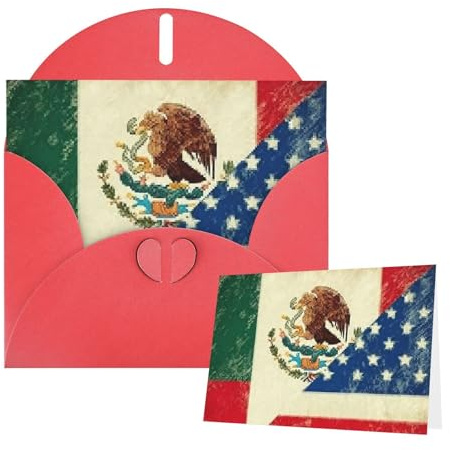 Thinking of You Karten mit Umschlägen, mexikanische amerikanische Flagge, Blanko-Karten für alle Anlässe, Trauerkarte, leere Notizkarte, Dankeskarten, Grußkarten für Hochzeitseinladungen