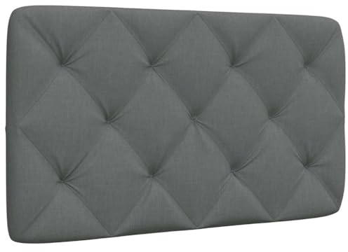 PUGYNBK Kopfteil-Kissen Dunkelgrau 80 cm Stoff, Polsterauflage für stilvolles Design und höchsten Komfort, weiches atmungsaktives Polyestergewebe mit Rauten-Heftung, gefüllt