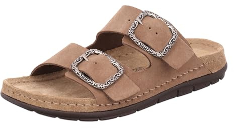 Rohde Damen Pantolette mit Zwei Schnallen aus Velourleder Rodigo-D 5893