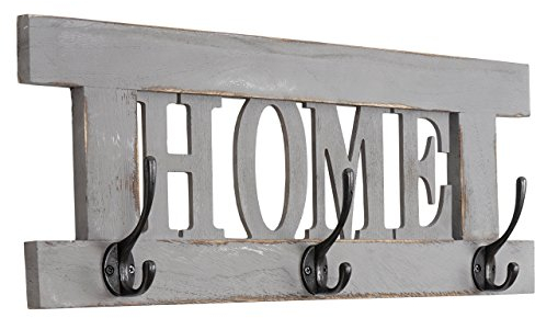 Mendler Wandgarderobe HWC-C60 Home, Garderobe Garderobenpaneel, Shabby-Look Vintage 55x21cm - grau, shabby