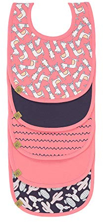 LÄSSIG Baby Kleinkind Lätzchen Set (5 Stk.) Klettverschluss Baumwolle wasserdicht/Value Pack Bib Glama Lama