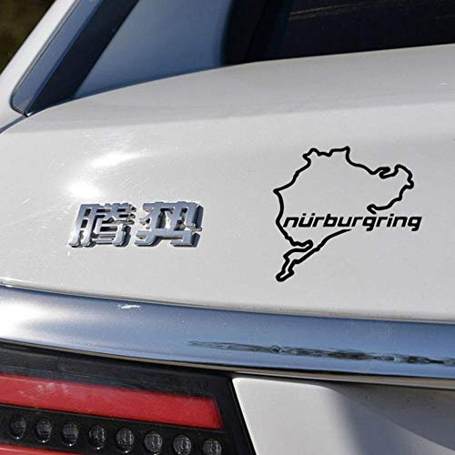 Stukk Stickers Nurburgring Fun Racing Track Road Kreative Fenster Vinyl Aufkleber 14cm x 12,5 cm - Schwarz